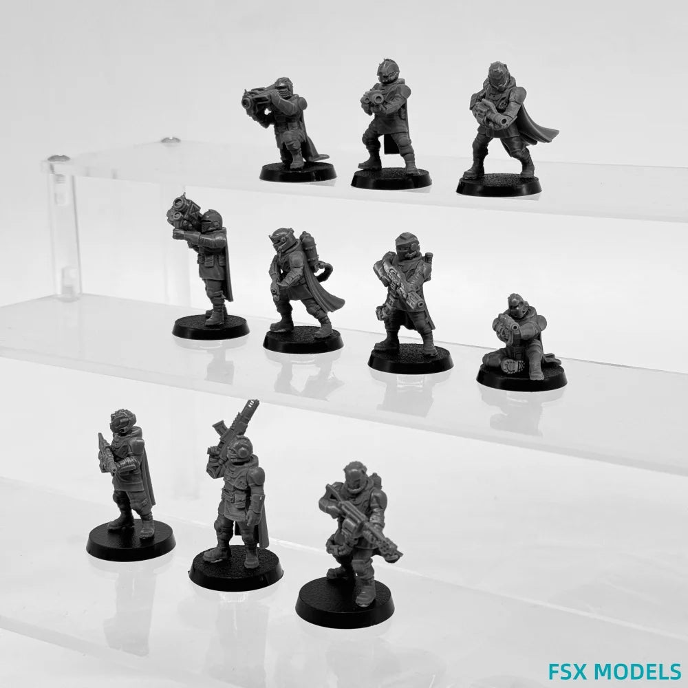 28mm Military Power Armor Squad, 10 Figures, Resin Model Figure Kit, Sci-Fi Theme, Unassembled and Unpainted