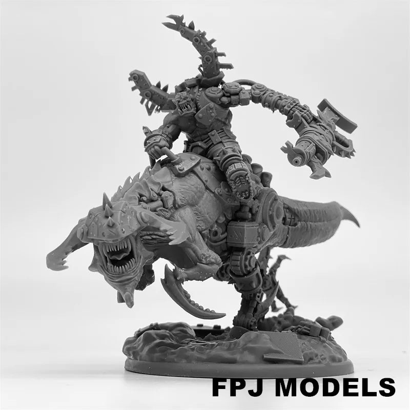 28mm Orc Beast Riders, 6 Figures, Resin Model Figure Kit, Fantasy Theme, Unassembled and Unpainted