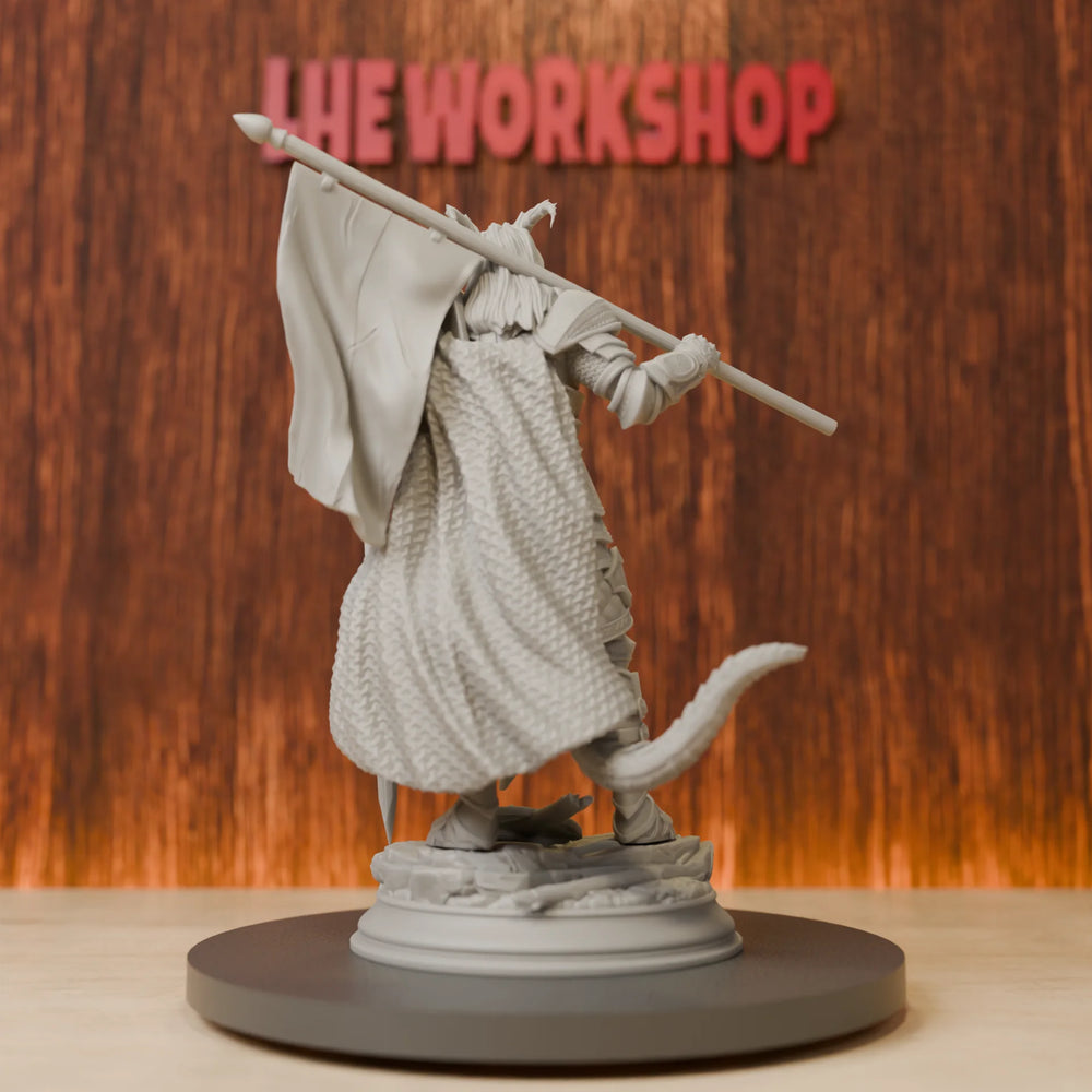 75mm Tiefling Veteran Fighter, Resin Model Figure Kit, Fantasy Theme, Unassembled and Unpainted
