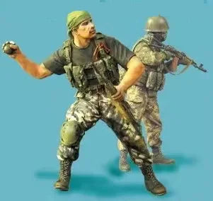 1/35 Two-Operator Assault Team in Digital Camouflage, 2 Figures, Resin Model Figure Kit, Military Theme, Unassembled and Unpainted