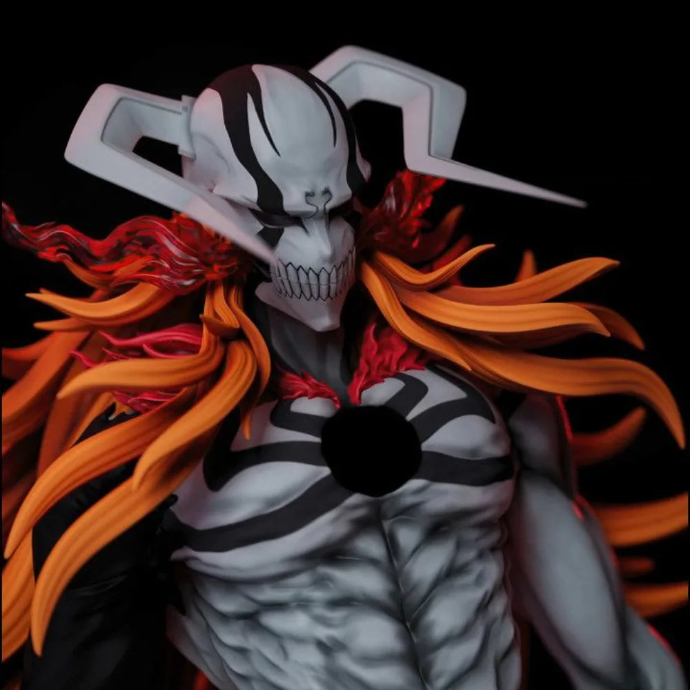 Horned Demon Warrior with Flowing Flame Hair, Resin Model Figure Kit, Fantasy Theme, Unassembled and Unpainted