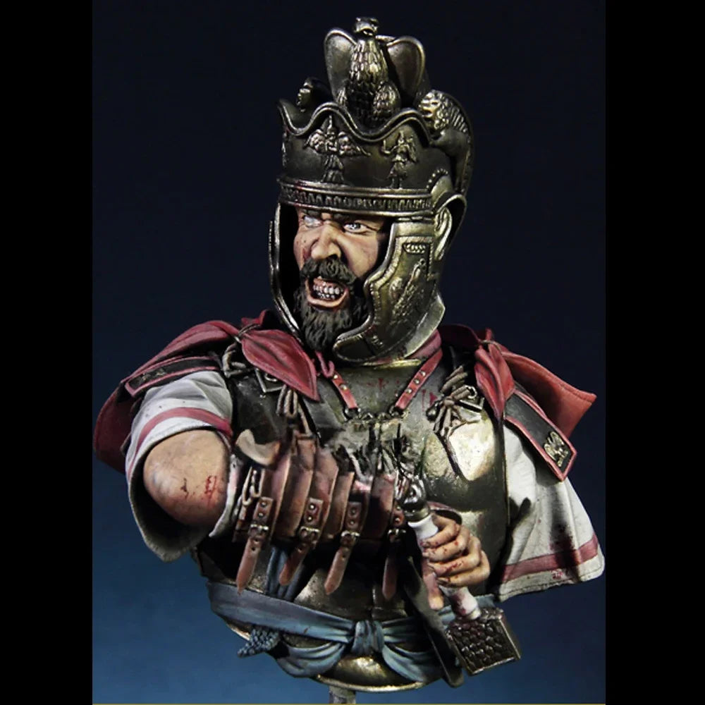 1/10 Ancient Roman Officer in Ornate Eagle Helmet, Resin Model Bust Kit, Unassembled and Unpainted