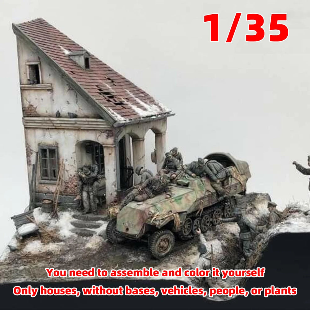 1/35 European Multi-Story Building, Resin Model Diorama Kit, Historical Theme, Unassembled and Unpainted
