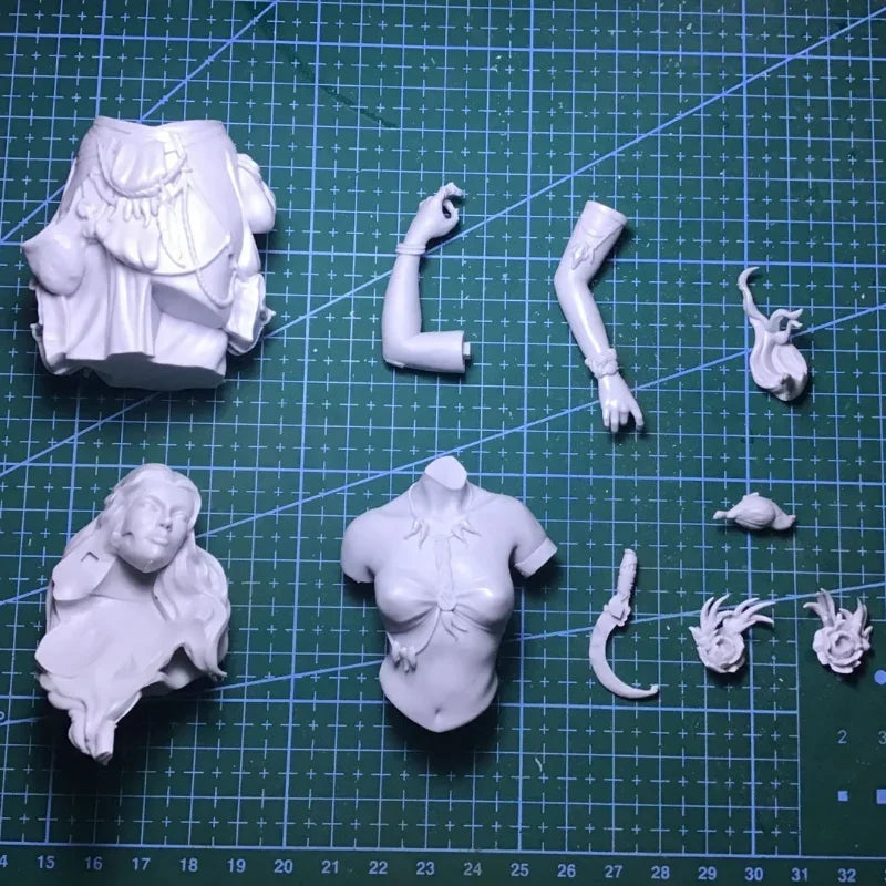1/10 Female Elf Warrior with Bird Companion, Resin Model Figure Kit, Fantasy Theme, Unassembled and Unpainted