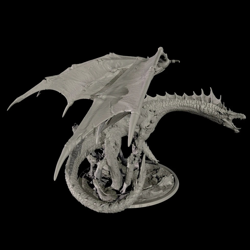 110mm Wyvern Defending Territory, Resin Model Creature Kit, Fantasy Theme, Unassembled and Unpainted
