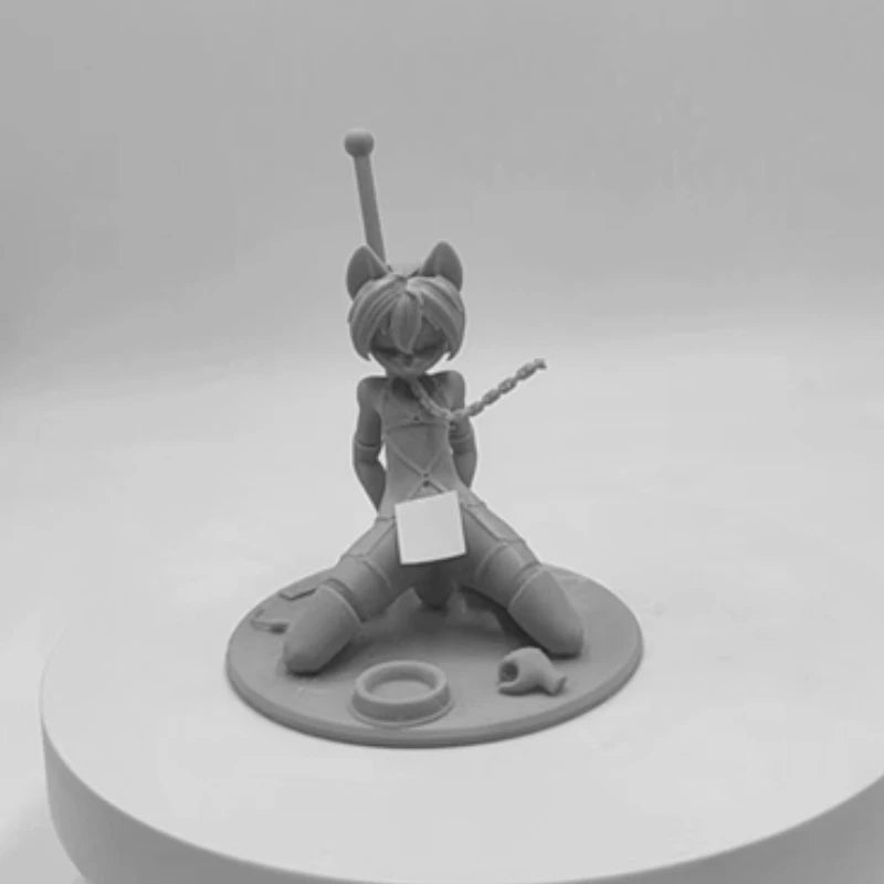 1/24 Demon Cat-Girl with Harness and Chain, Resin Model Figure Kit, Anime Theme, Unassembled and Unpainted