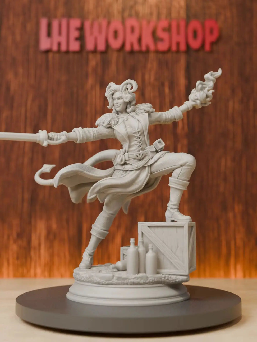 75mm Tiefling Arcane Trickster Rogue, Resin Model Figure Kit, Fantasy Theme, Unassembled and Unpainted