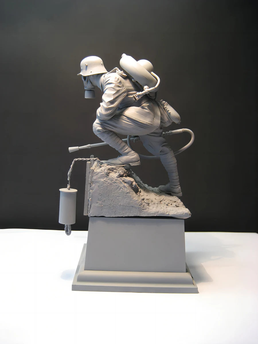 WWI Soldier on Rocky Terrain — 1/16 Resin Diorama