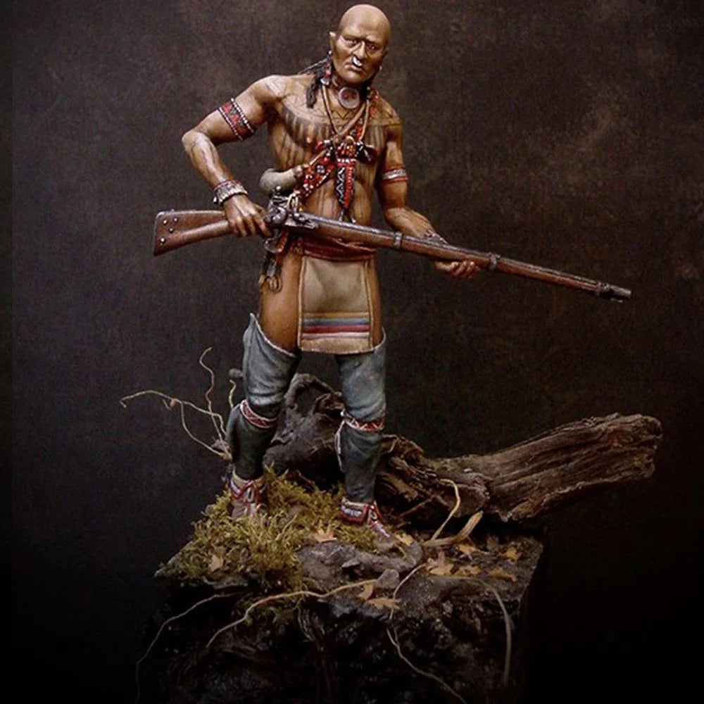 1/24 American Civil War Bearded Frontiersman with Rifle, Resin Model Figure Kit, Unassembled and Unpainted