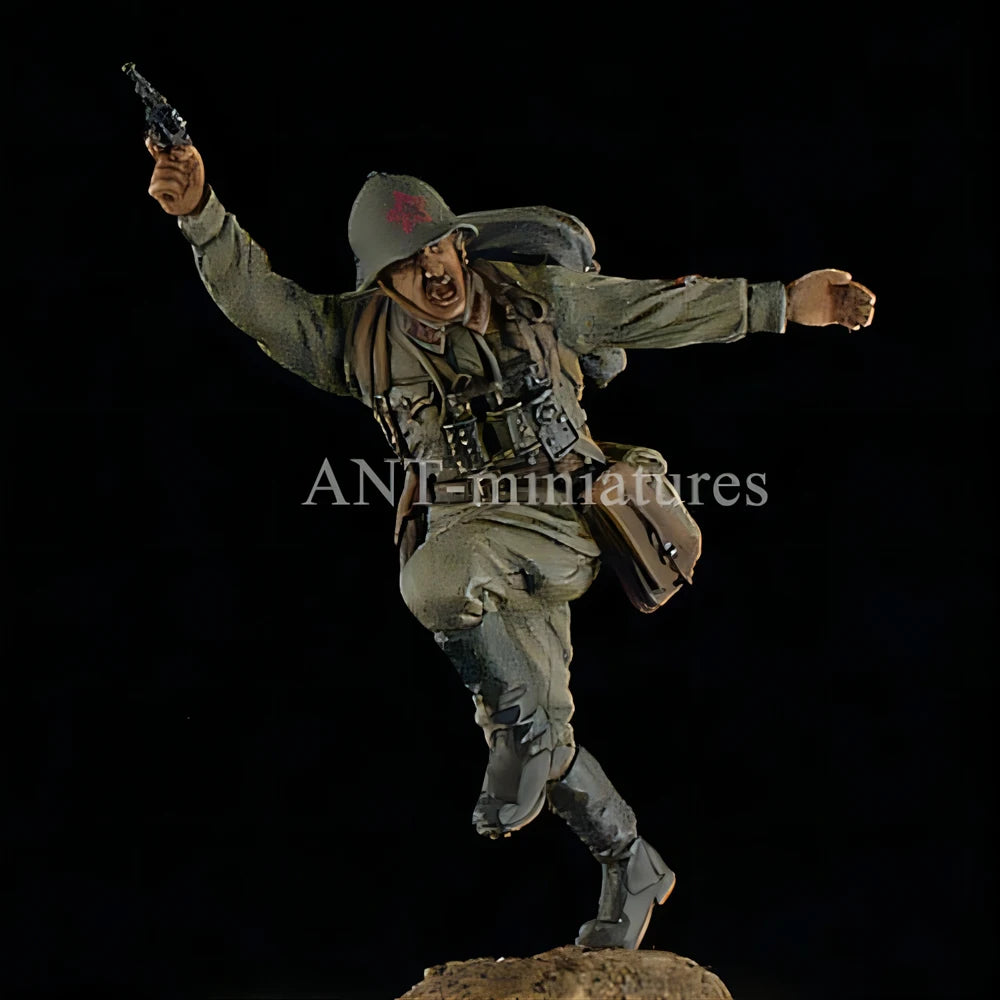 1/35 WWII German Infantry Assaulting, 6 Figures, Resin Model Figure Kit, Unassembled and Unpainted
