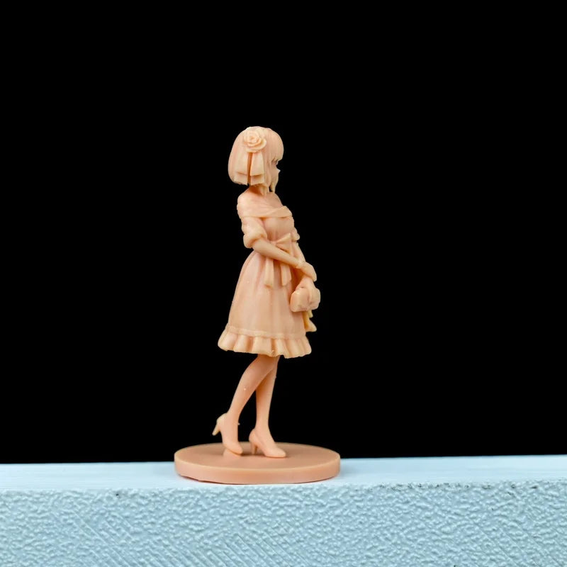 1/32 Girl in Casual Dress, Resin Model Figure Kit, Anime Theme, Unassembled and Unpainted