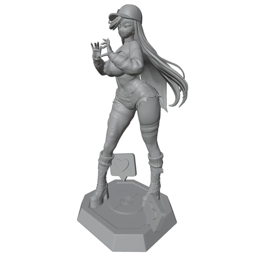 1/24 Girl with Long Hair in Tactical Pose, Resin Model Figure Kit, Anime Theme, Unassembled and Unpainted