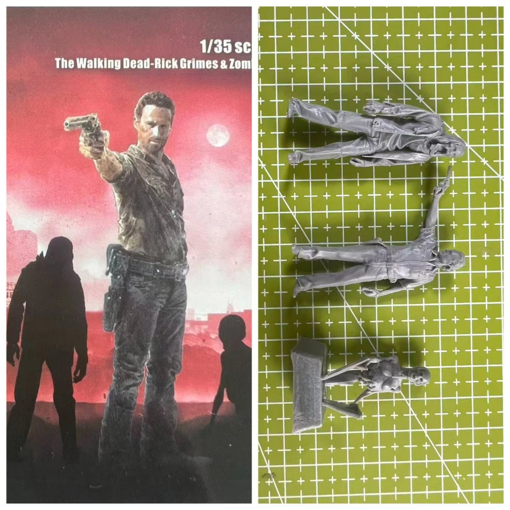 75mm Modern Walking Dead Zombies, 8 Figures, Resin Model Figure Kit, Unassembled and Unpainted
