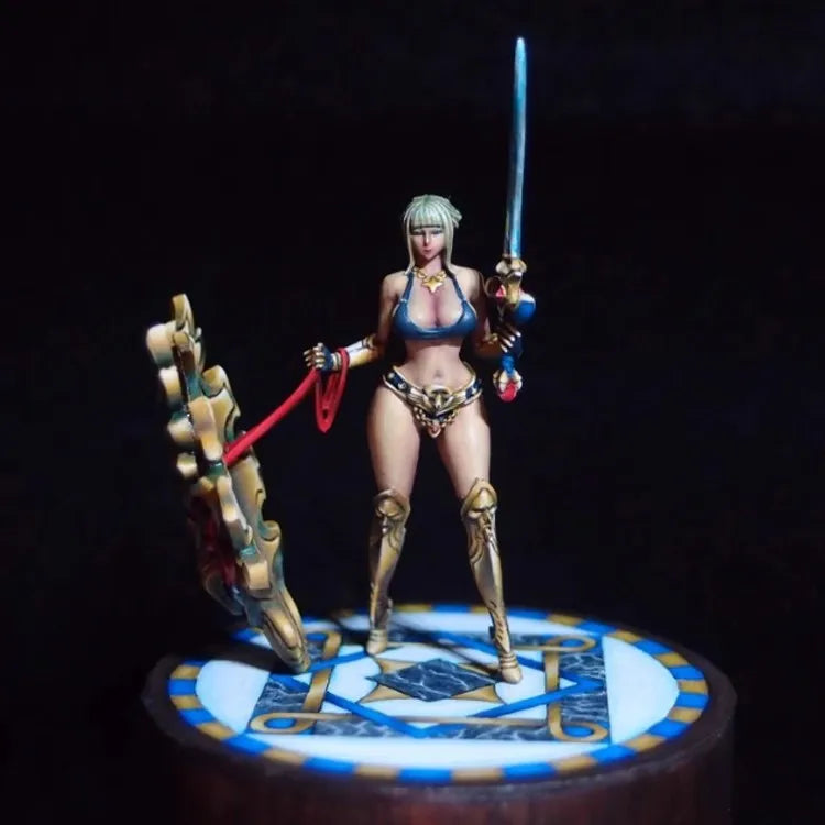 30mm Elven Warrior with Winged Back Plate, Resin Model Figure Kit, Fantasy Theme, Unassembled and Unpainted