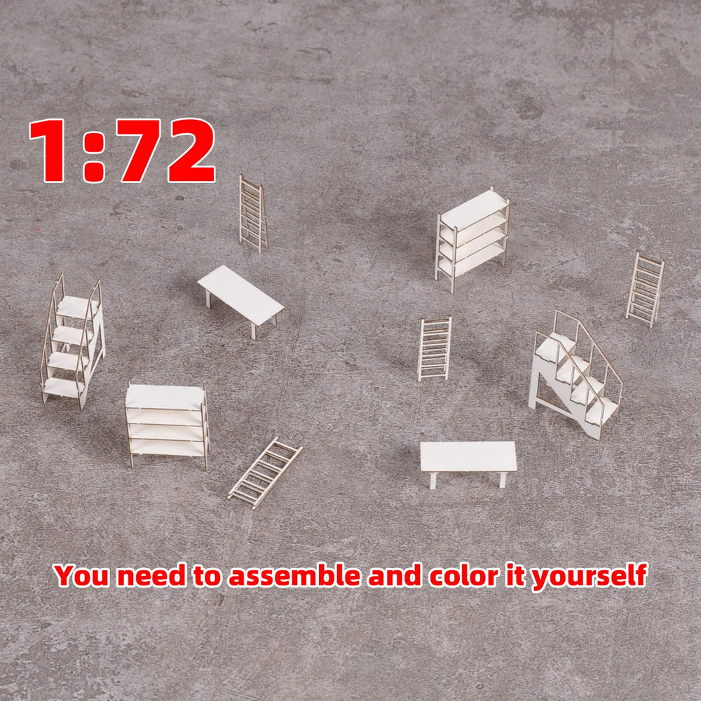 1/72 Modern Industrial Factory Scaffolding, Resin Model Diorama Kit, Unassembled and Unpainted