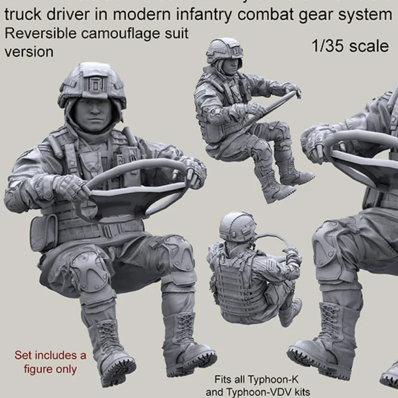 1/35 Modern Russian Soldier in Reversible Camouflage Suit, Resin Model Figure Kit, Unassembled and Unpainted