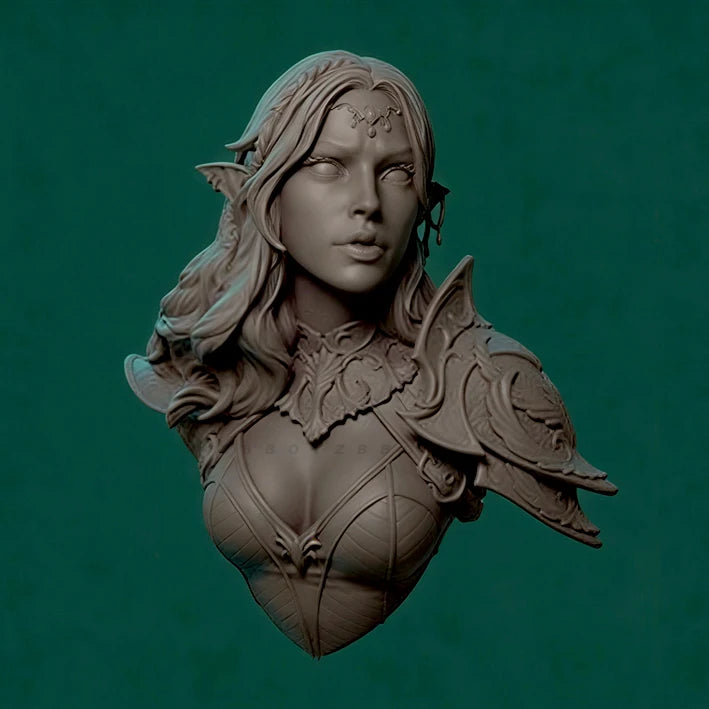 65mm Elf, Resin Model Bust Kit, Fantasy Theme, Unassembled and Unpainted