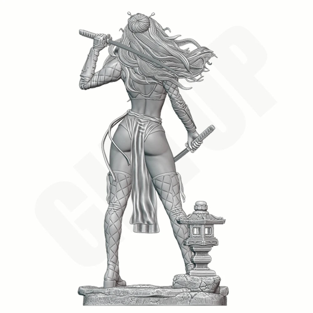Katana Warrior, Resin Model Figure Kit, Fantasy Theme, Unassembled and Unpainted