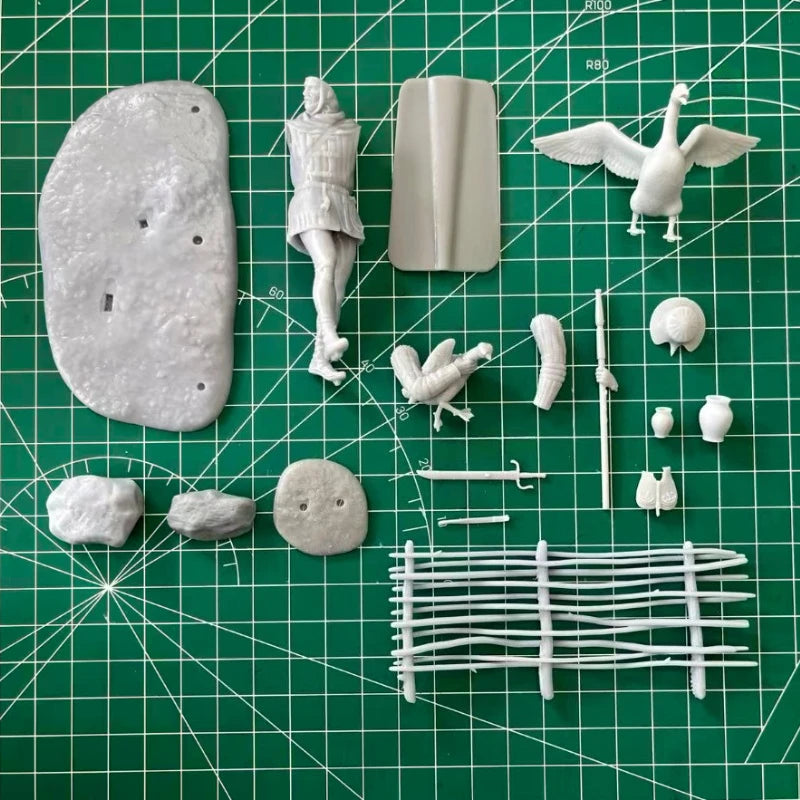 1/24 Ancient Roman Infantryman with Geese, Resin Model Diorama Kit, Unassembled and Unpainted