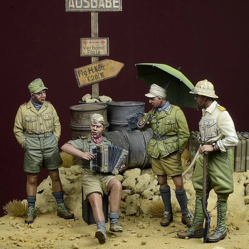 1/35 WWI German Soldiers at Rest, 6 Figures, Resin Model Figure Kit, Unassembled and Unpainted