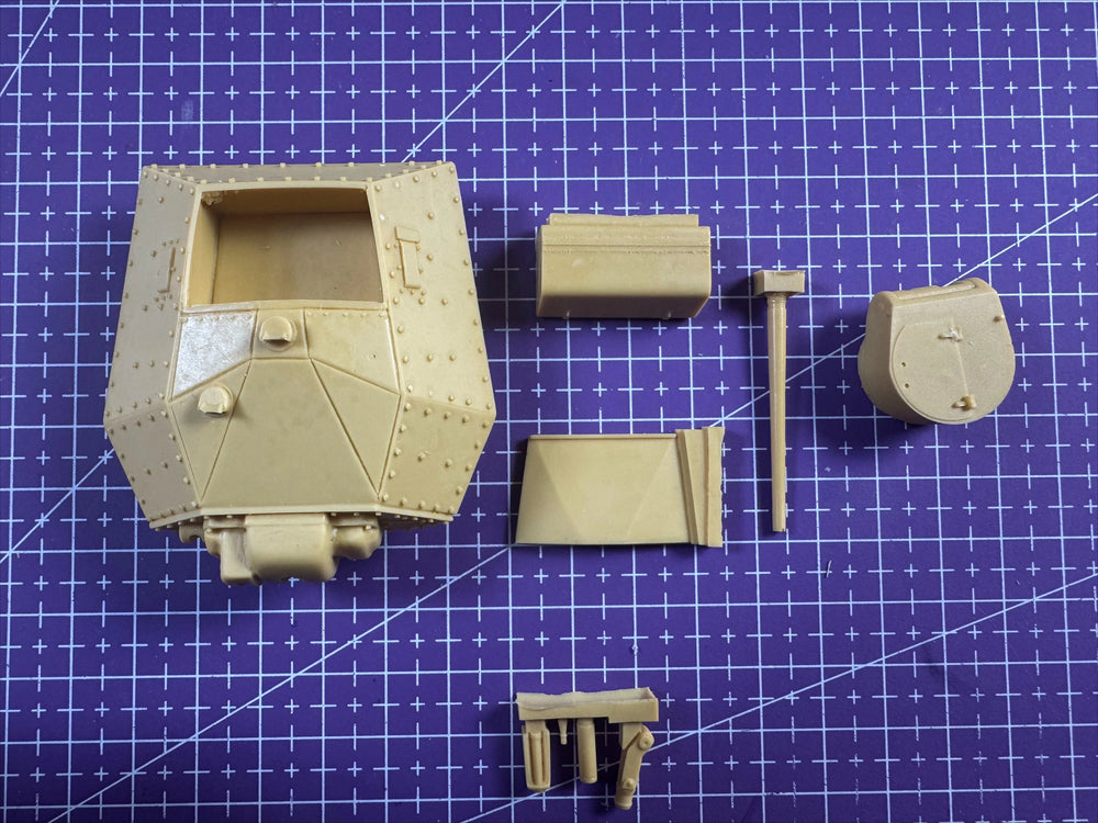 1/35 WWII Tank Turret & Hull Assembly, Resin Model Vehicle Kit, Unassembled and Unpainted