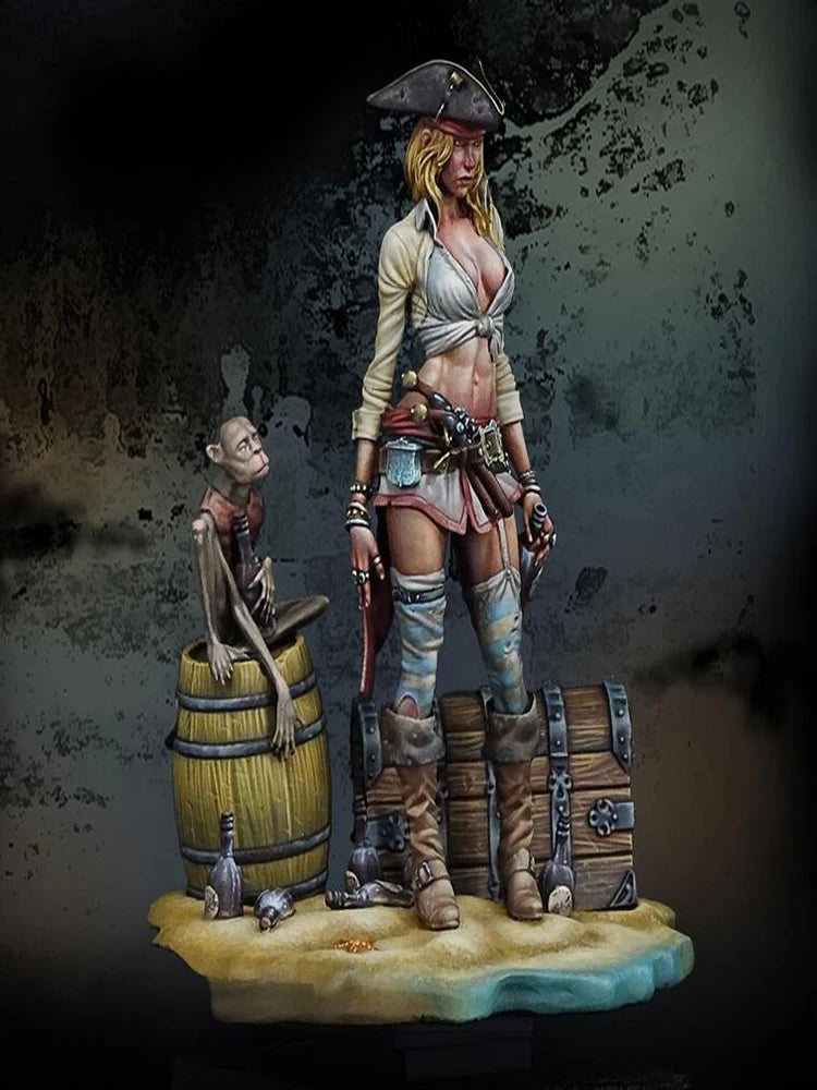 1/24 Female Barbarian Warrior, Resin Model Figure Kit, Fantasy Theme, Unassembled and Unpainted