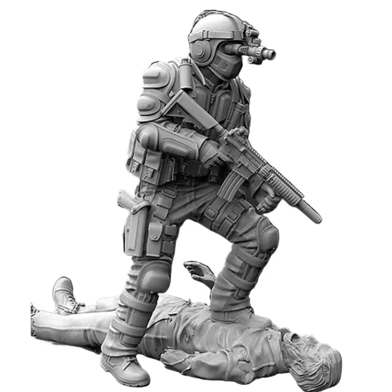 1/35 Modern Special Forces & Undead, 2 Figures, Resin Model Figure Kit, Unassembled and Unpainted