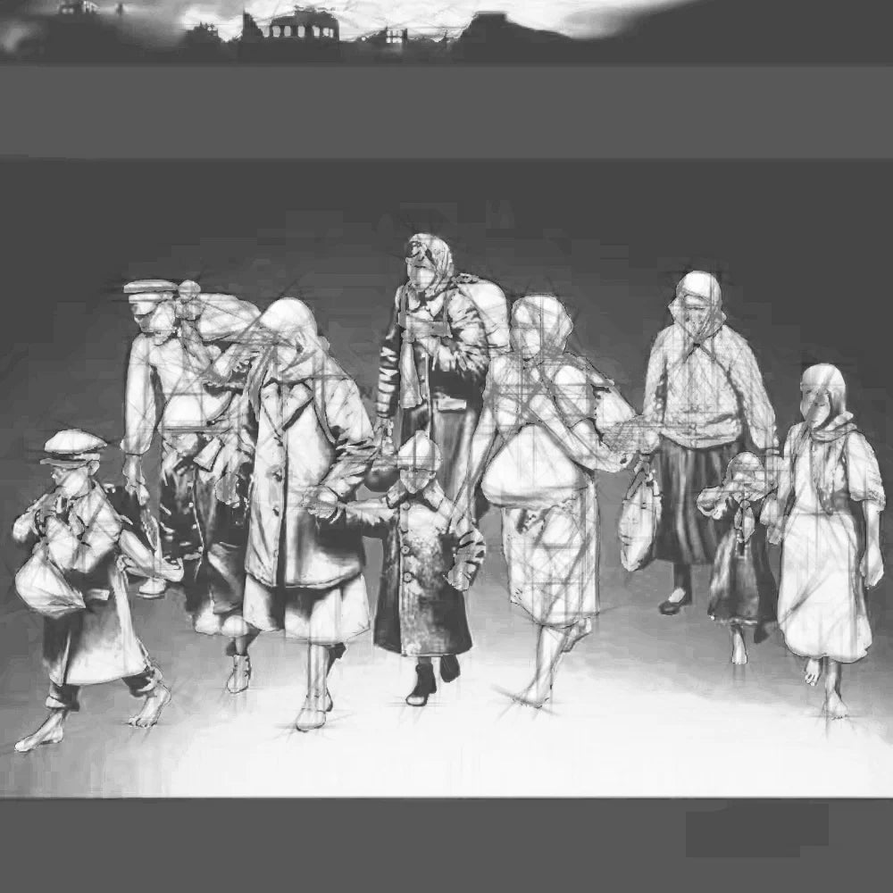 1/35 WWII European Civilians & Evacuees, 10 Figures, Resin Model Figure Kit, Unassembled and Unpainted