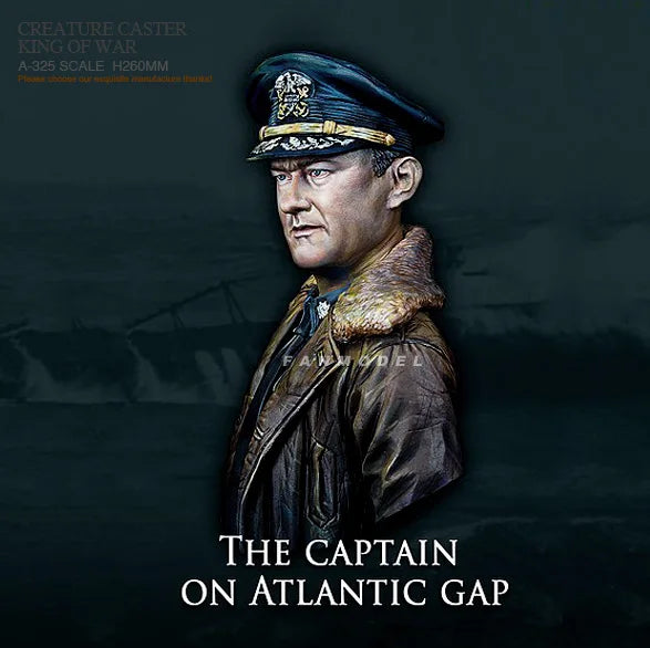 1/10 WWII German General in Leather Greatcoat, Resin Model Bust Kit, Unassembled and Unpainted