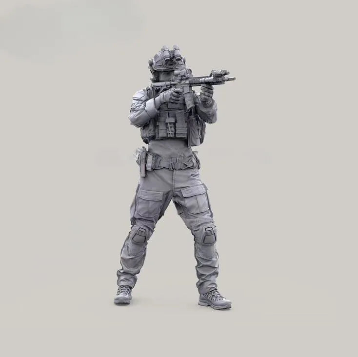 1/35 Modern Infantryman with Plate Carrier, Resin Model Figure Kit, Unassembled and Unpainted