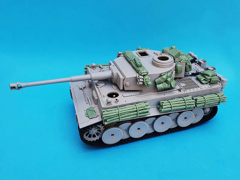1/35 WWII German Tiger I Tank with Zimmerit, Resin Model Vehicle Kit, Unassembled and Unpainted