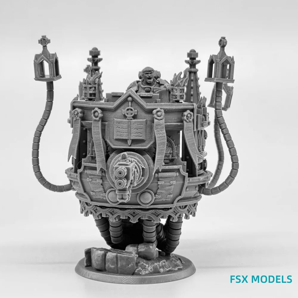 Gothic Fantasy Clergy Pulpit, 8 Figures, Resin Model Terrain Kit, Fantasy Theme, Unassembled and Unpainted