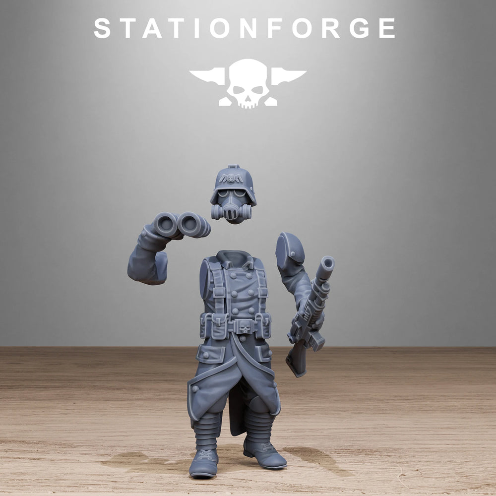 28mm GrimGuard Heavy Weapons Squad, 20 Figures, Resin Model Figure Kit, Sci-Fi Theme, Unassembled and Unpainted