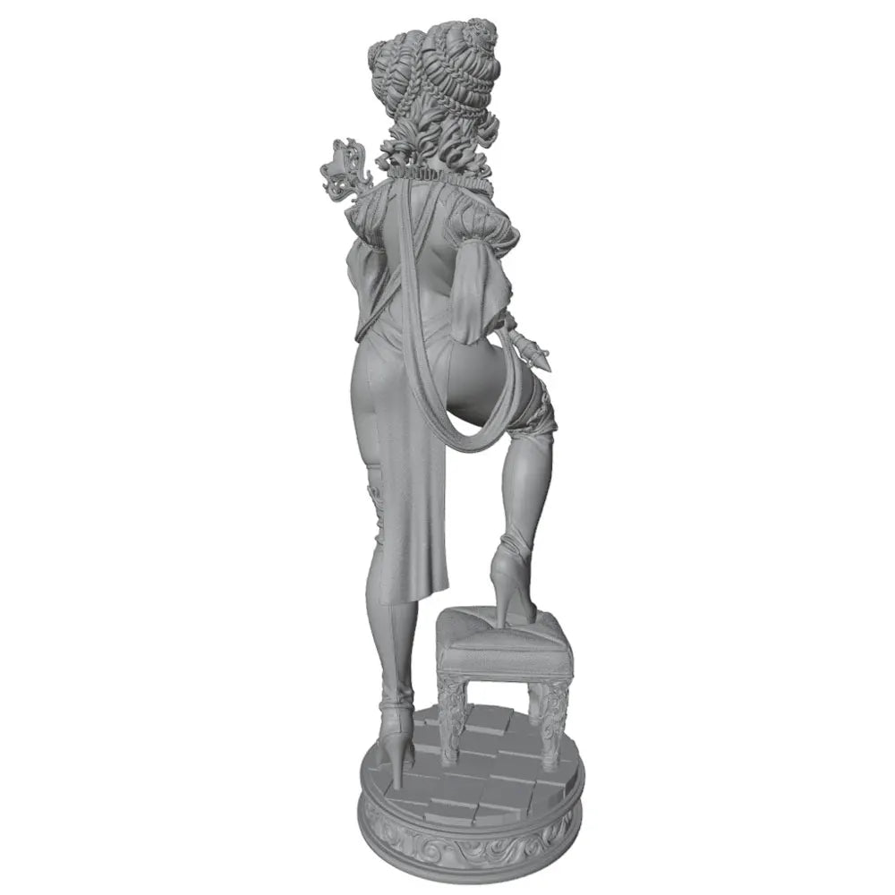 1/24 Sorceress with Orb Wand and Crowned Updo, Resin Model Figure Kit, Fantasy Theme, Unassembled and Unpainted