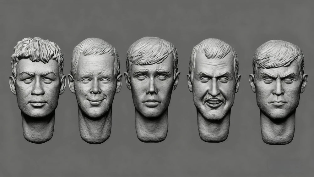 1/35 WWII Head Replacement Set, 5 Figures, Resin Model Accessory Kit, Unassembled and Unpainted