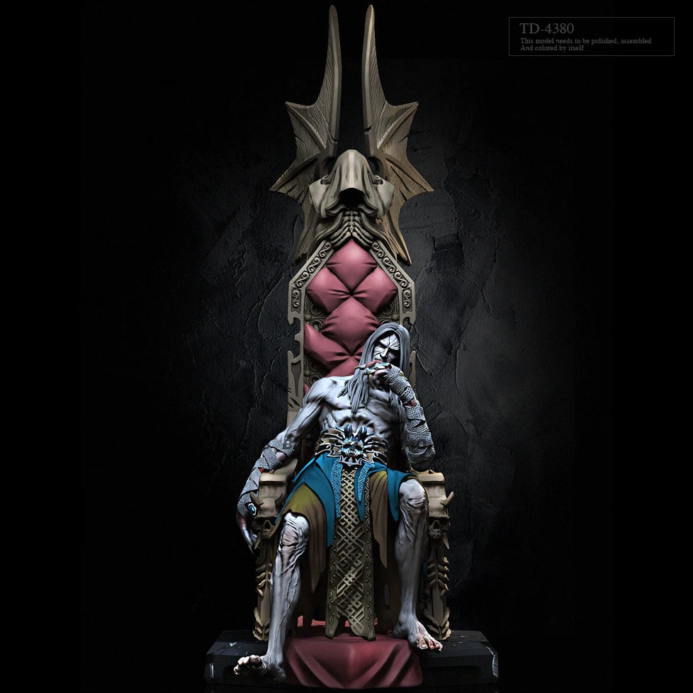 75mm Female with Winged Throne, Resin Model Figure Kit, Fantasy Theme, Unassembled and Unpainted