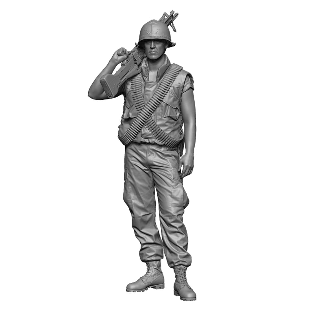 1/35 Vietnam War US Infantry Soldier with Bandoliers, Resin Model Figure Kit, Unassembled and Unpainted