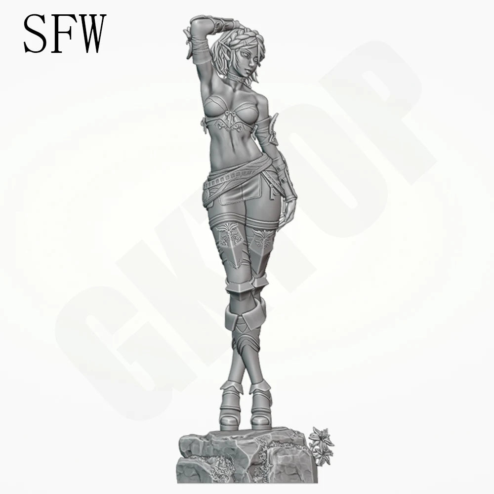 1/24 Female Sci-Fi Commando in Tactical Gear, Resin Model Figure Kit, Unassembled and Unpainted
