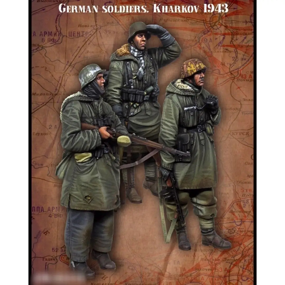 1/35 WWII German Soldiers Kharkov 1943, 6 Figures, Resin Model Figure Kit, Unassembled and Unpainted