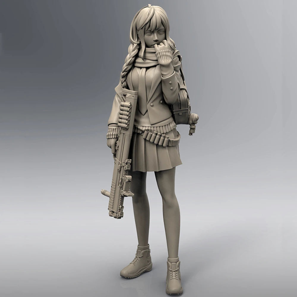 1/35 Female Gunman, Resin Model Figure Kit, Sci-Fi Theme, Unassembled and Unpainted