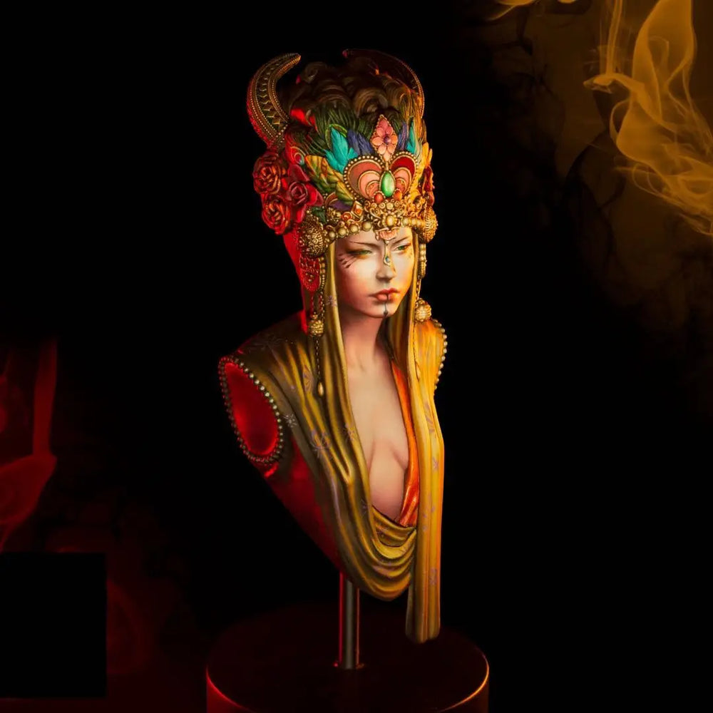 1/10 Slavic Empress with Ornate Jeweled Crown, Resin Model Bust Kit, Fantasy Theme, Unassembled and Unpainted
