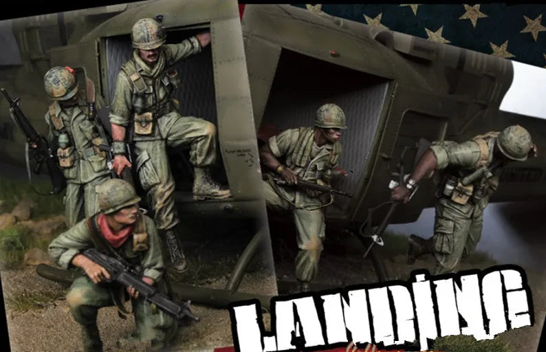 1/35 WWII US Infantry, 5 Figures, Resin Model Figure Kit, Unassembled and Unpainted