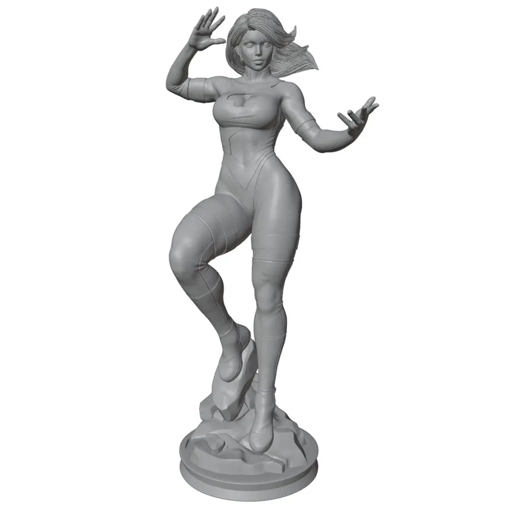 1/24 Pin-Up with Wavy Hair and Playful Gestures, Resin Model Figure Kit, Unassembled and Unpainted