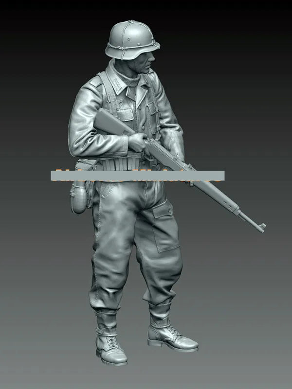 1/16 WWI Infantryman Charging with Fixed Bayonet, Resin Model Figure Kit, Unassembled and Unpainted