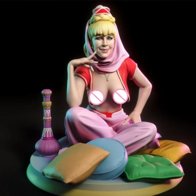 75mm Reclining Fantasy Odalisque Split Pink and Blonde Hair, Resin Model Figure Kit, Fantasy Theme, Unassembled and Unpainted