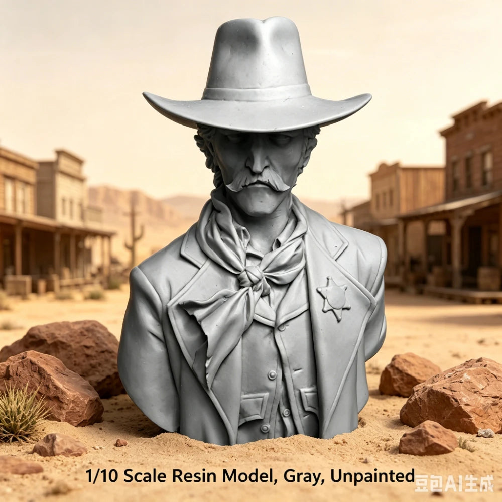 80mm American Civil War Gunslinger, Resin Model Bust Kit, Unassembled and Unpainted
