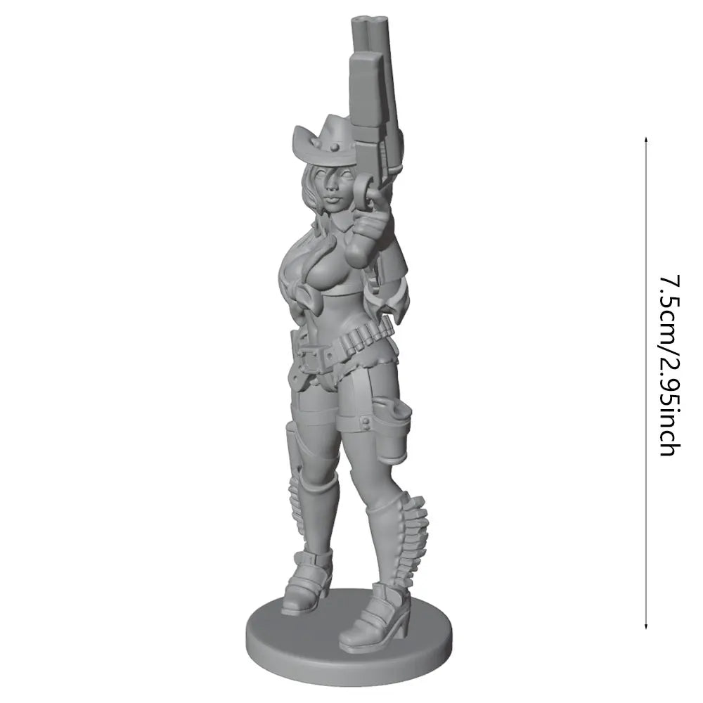 1/24 Modern Pinup Cowgirl, Resin Model Figure Kit, Unassembled and Unpainted