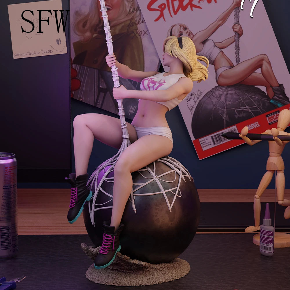 1/24 Gwen, Resin Model Figure Kit, Unassembled and Unpainted