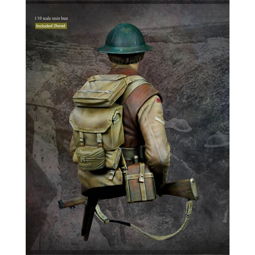 1/10 WWI British Infantryman in Full Marching, Resin Model Bust Kit, Unassembled and Unpainted