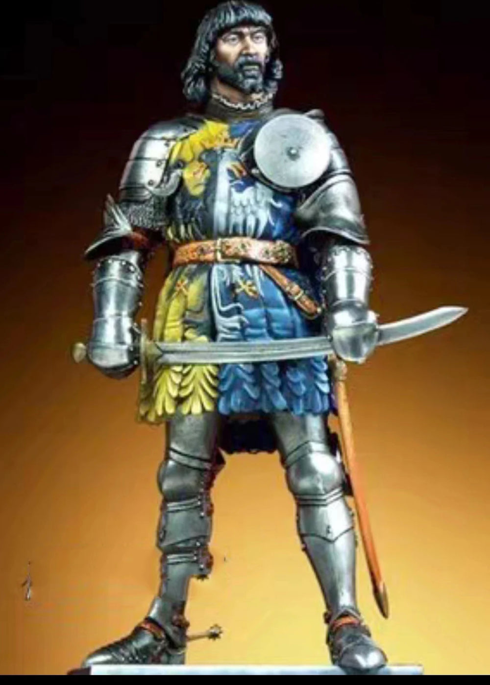 90mm Medieval Knight, Resin Model Figure Kit, Unassembled and Unpainted